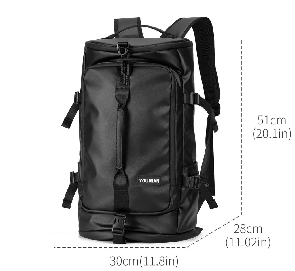 Sac à dos homme en similicuir noir pour ordinateur 17 pouces