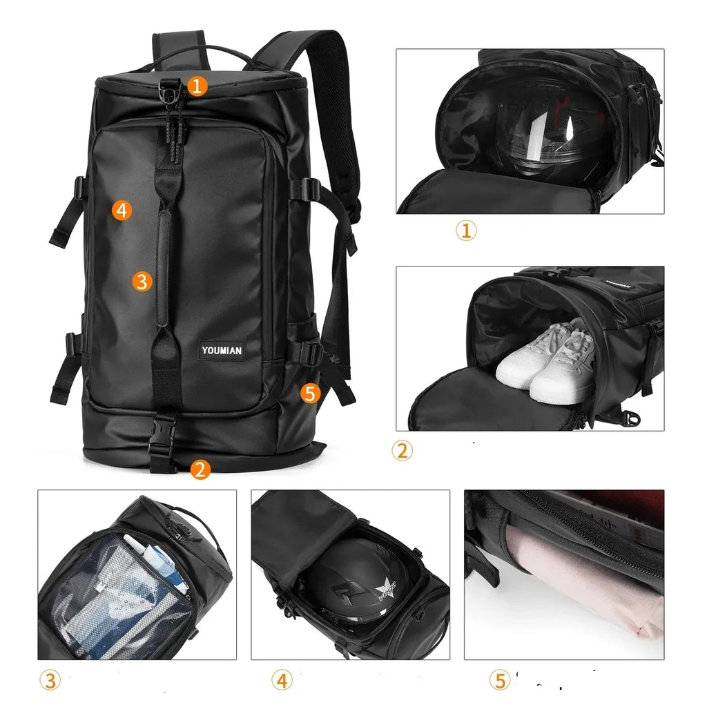 Sac à dos homme en similicuir noir pour ordinateur 17 pouces