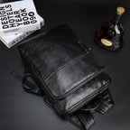 Sac à dos homme en similicuir noir, ordinateur 15,6 pouces