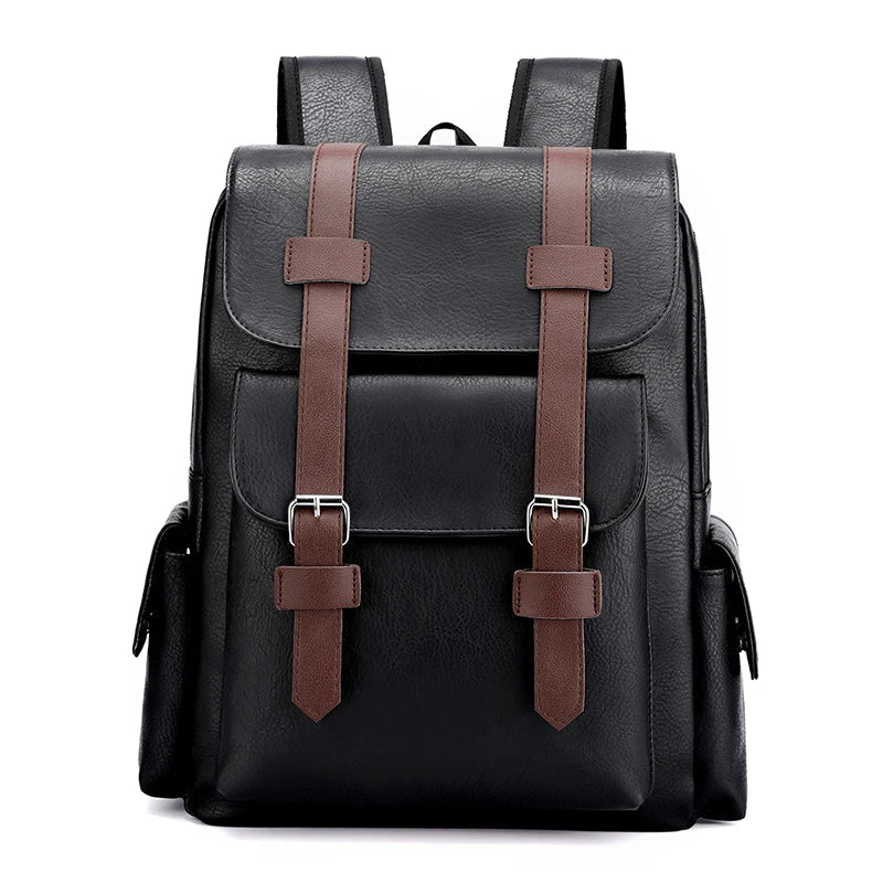 Sac à dos homme rétro à rabat, poche ordinateur 15 pouces