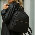 Sac à dos femme en cuir, 29 x 25,5 cm, noir ou vert