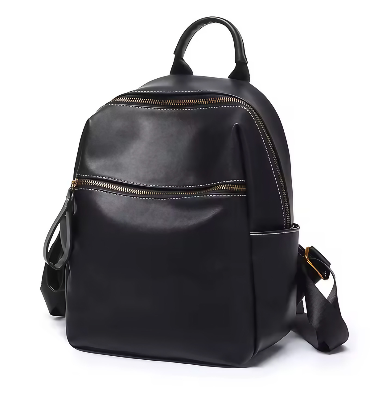 Sac à dos femme en cuir, 29 x 25,5 cm, noir ou vert, noir