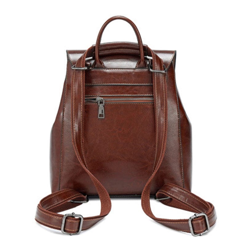 Sac à dos femme en cuir à compartiments, trois coloris