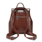 Sac à dos femme en cuir à compartiments, trois coloris