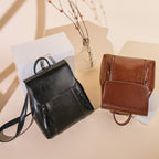Sac à dos femme en cuir à compartiments, trois coloris