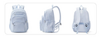 Sac à dos lycée mixte en nylon, format A4, sept poches