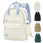 Sac à dos imperméable étudiant et travail, 15,6 pouces, beige