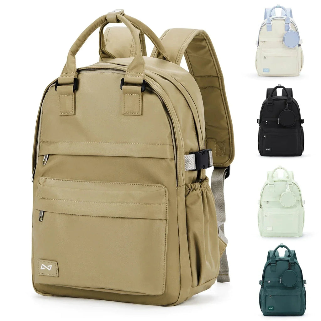 Sac à dos imperméable étudiant et travail, 15,6 pouces, kaki