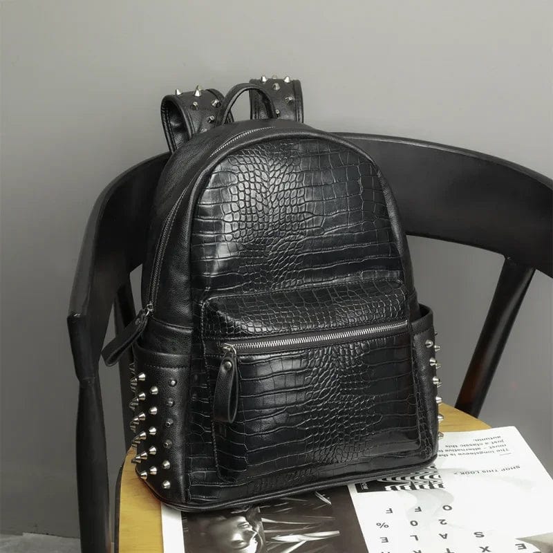 Sac à dos ordinateur femme en similicuir noir, 16 pouces