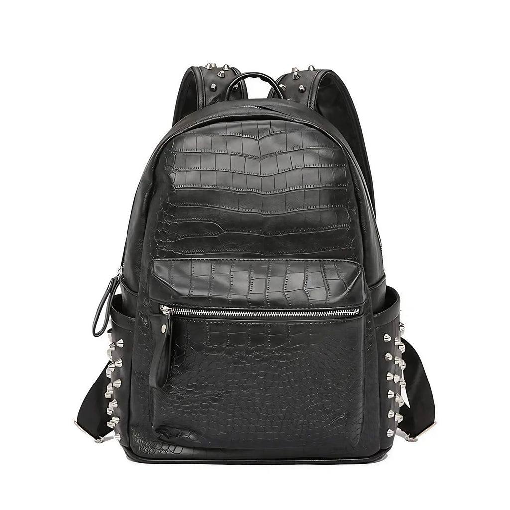 Sac à dos ordinateur femme en similicuir noir, 16 pouces, noir