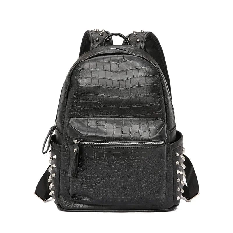 Sac à dos ordinateur femme en similicuir noir, 16 pouces, noir