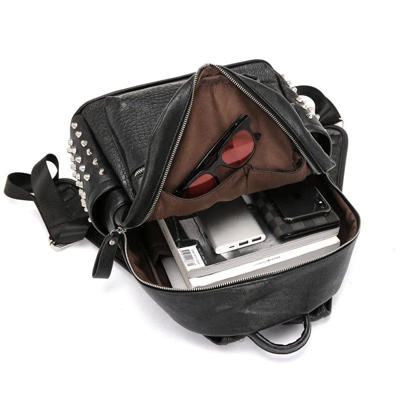 Sac à dos ordinateur femme en similicuir noir, 16 pouces