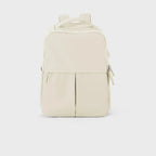 Sac à dos ordinateur femme 15 pouces en nylon déperlant, crème