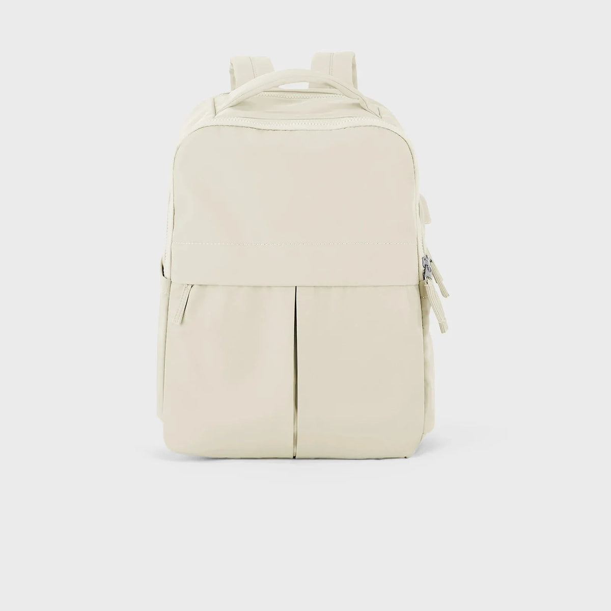 Sac à dos ordinateur femme 15 pouces en nylon déperlant, crème
