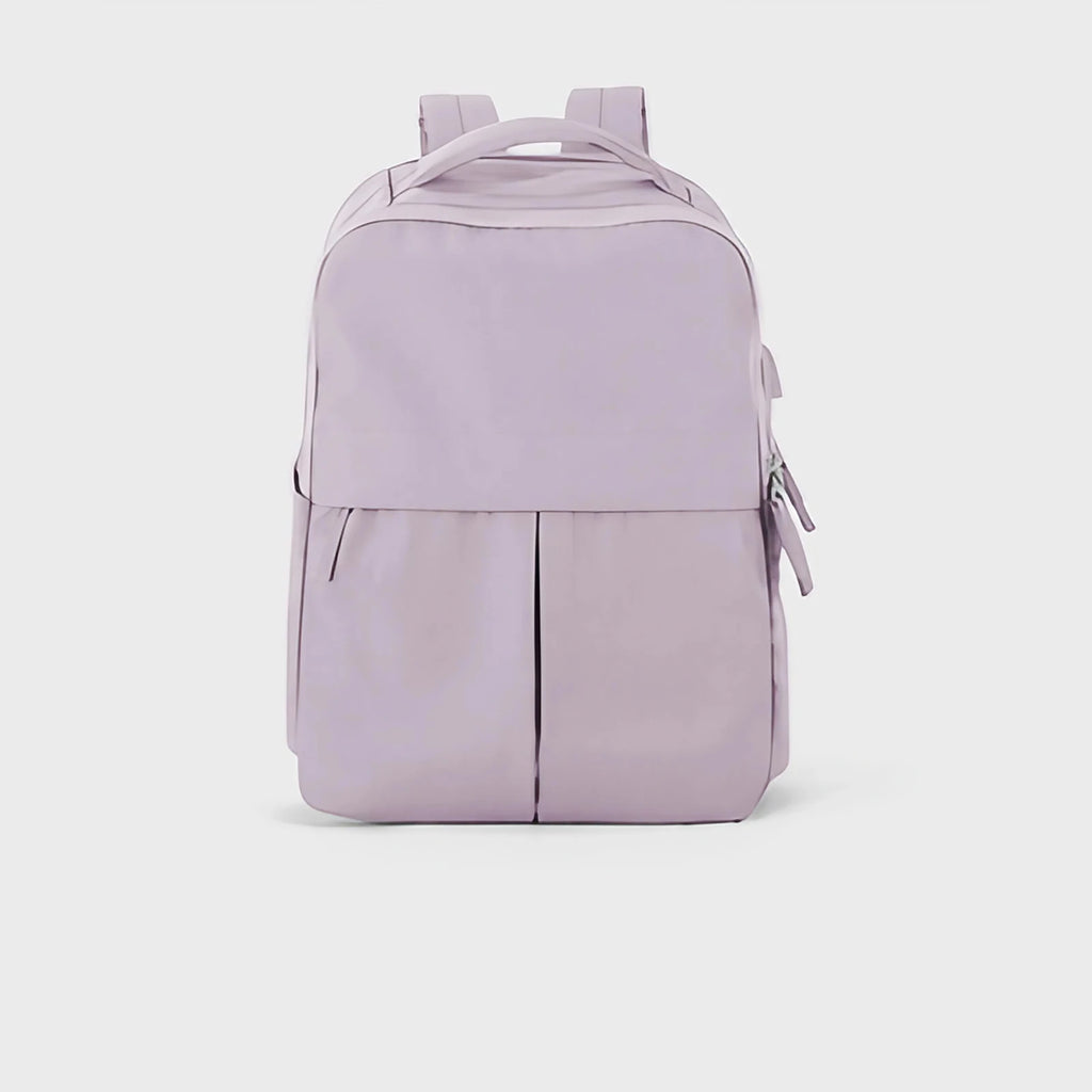 Sac à dos ordinateur femme 15 pouces en nylon déperlant, parme