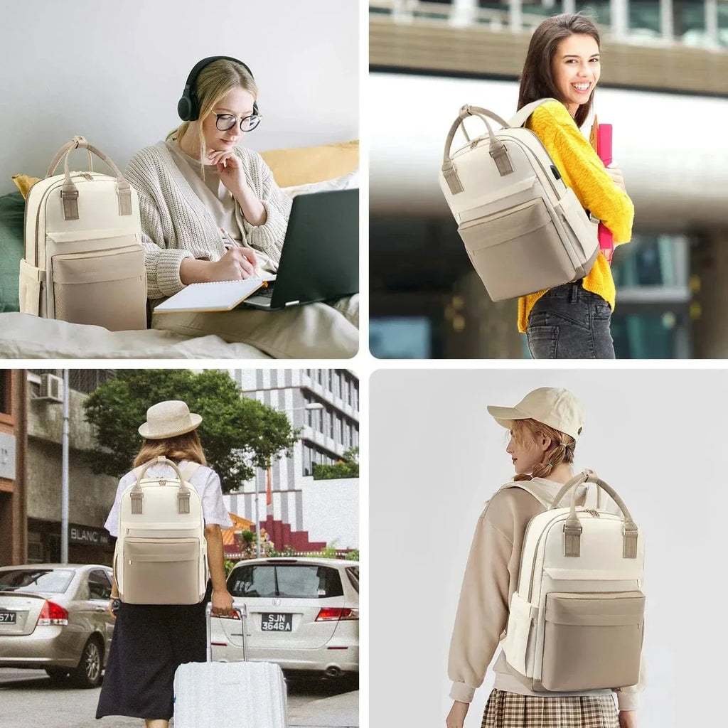Sac à dos ordinateur femme avec port USB, 15,6 pouces, sept coloris