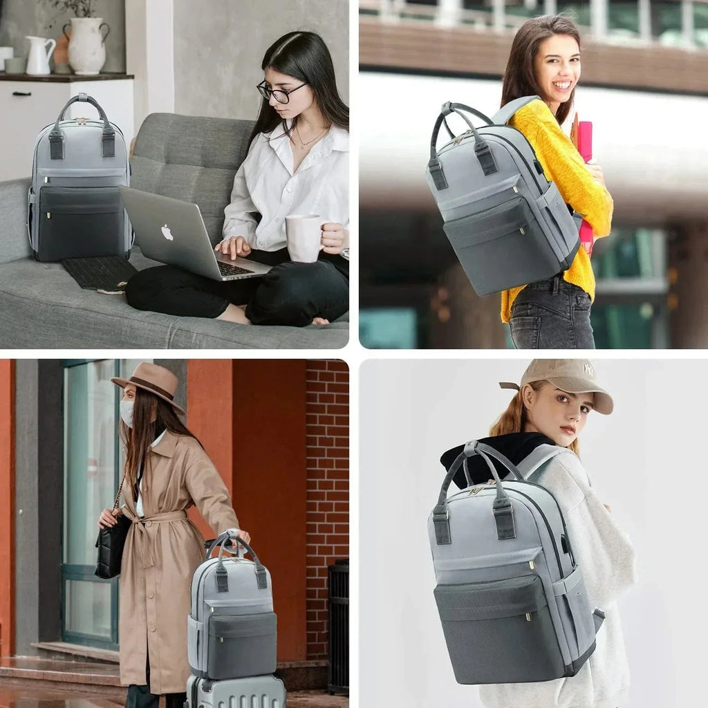 Sac à dos ordinateur femme avec port USB, 15,6 pouces, sept coloris
