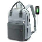 Sac à dos ordinateur femme avec port USB, 15,6 pouces, sept coloris, gris