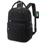 Sac à dos ordinateur femme avec port USB, 15,6 pouces, sept coloris, noir