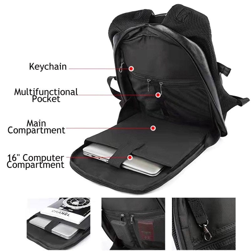 Sac à dos ordinateur homme antivol avec port USB, 16 pouces