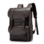 Sac à dos homme en similicuir, ordinateur 14 pouces, café