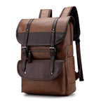 Sac à dos homme en similicuir, ordinateur 14 pouces, kaki