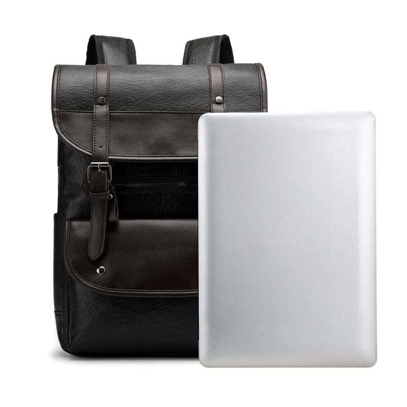 Sac à dos homme en similicuir, ordinateur 14 pouces