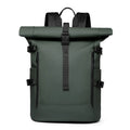 Sac à dos roll top imperméable, volume réglable de 20 à 27 L, vert