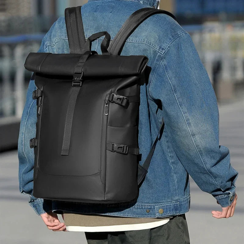 Sac à dos roll top imperméable, volume réglable de 20 à 27 L