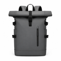 Sac à dos de voyage à fermeture enroulée, port USB, gris