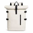Sac à dos de voyage à fermeture enroulée, port USB, blanc