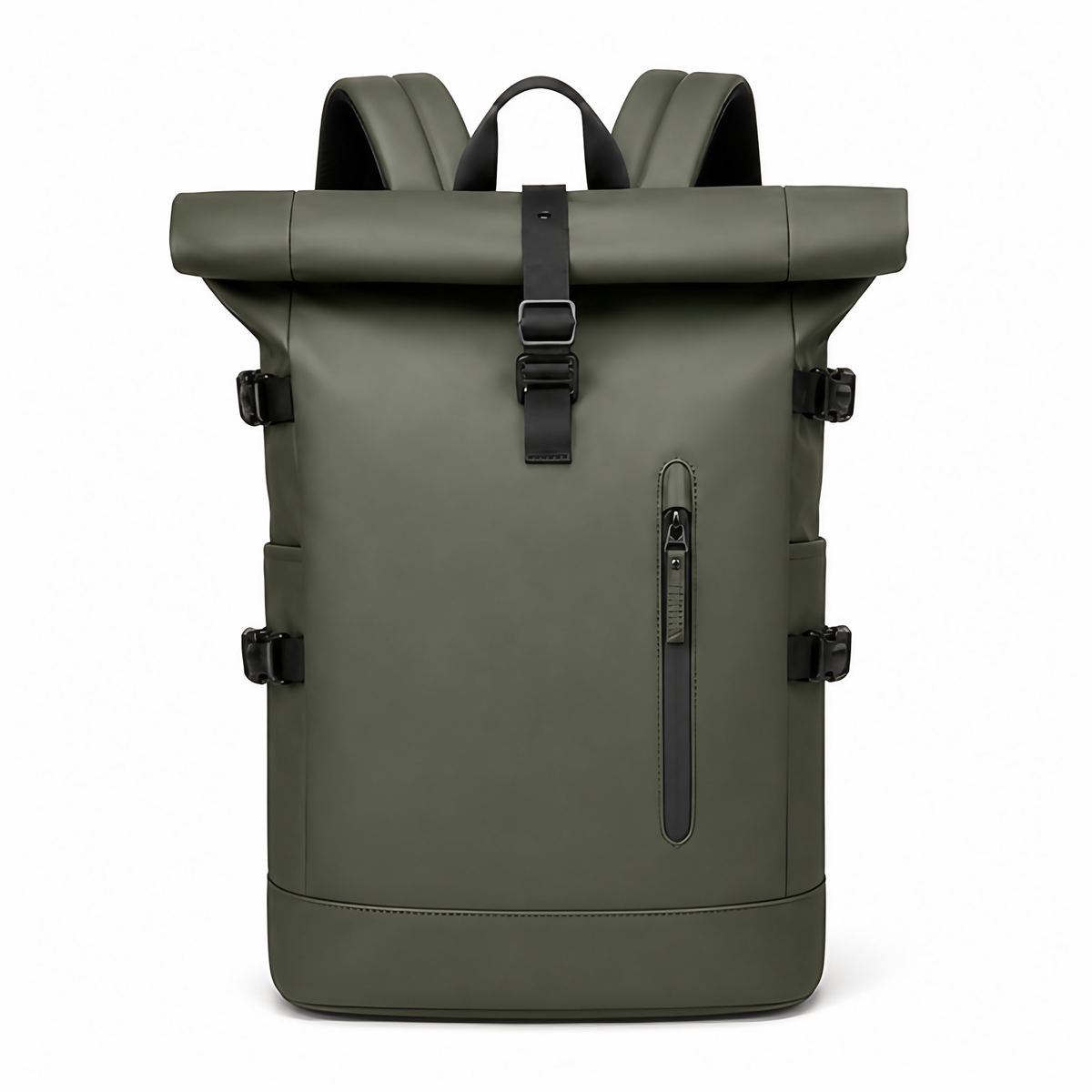 Sac à dos roll-top extensible de 20 à 30 litres, port USB, vert