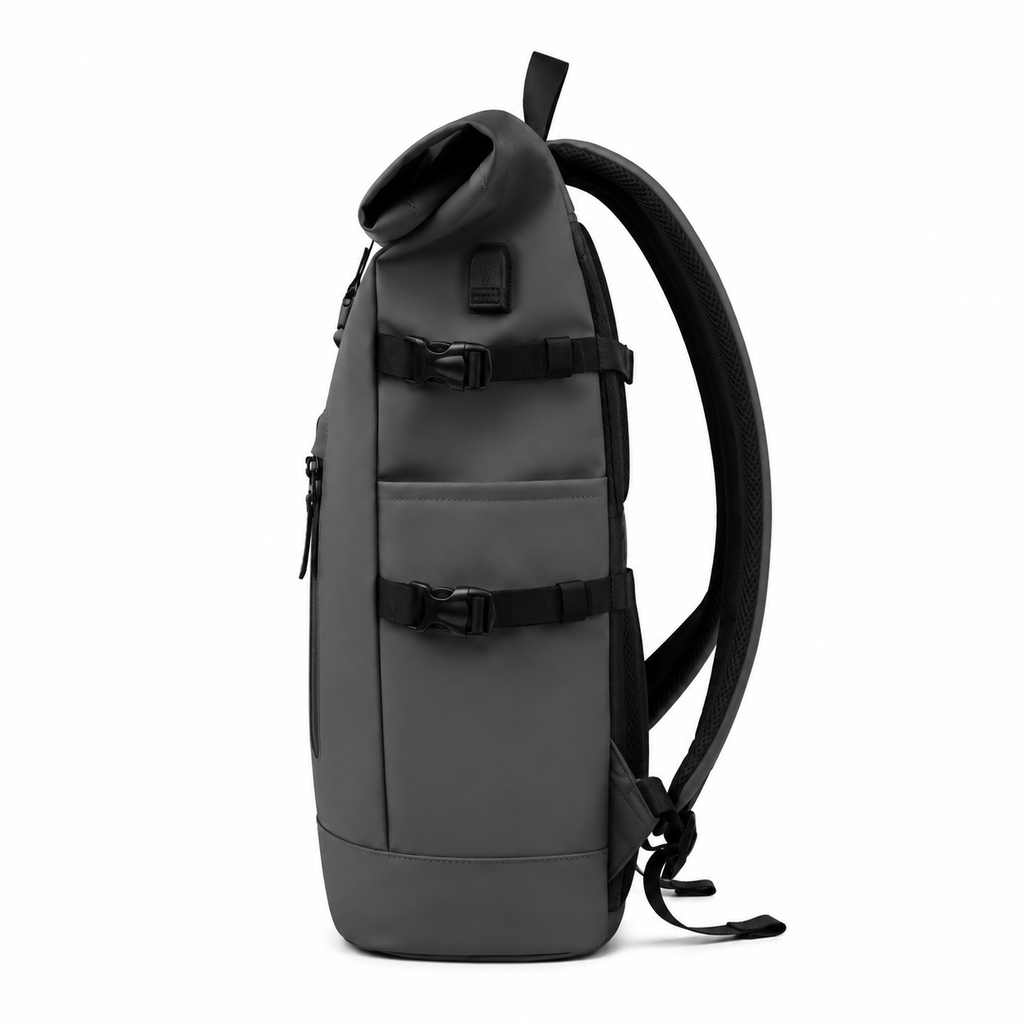 Sac à dos de voyage à fermeture enroulée, port USB