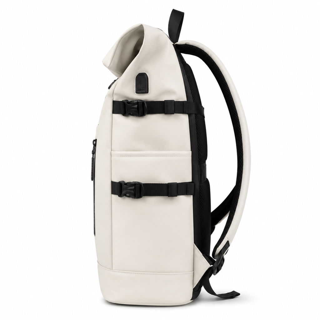 Sac à dos roll-top extensible de 20 à 30 litres, port USB