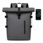 Sac à dos de voyage à fermeture enroulée, port USB