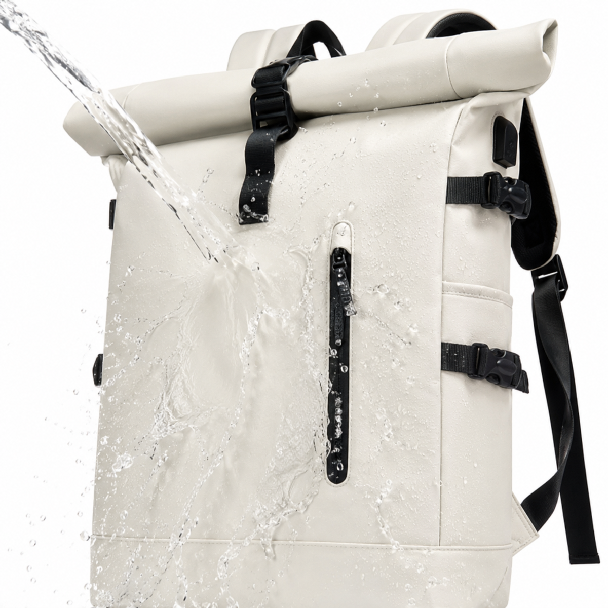 Sac à dos roll-top extensible de 20 à 30 litres, port USB