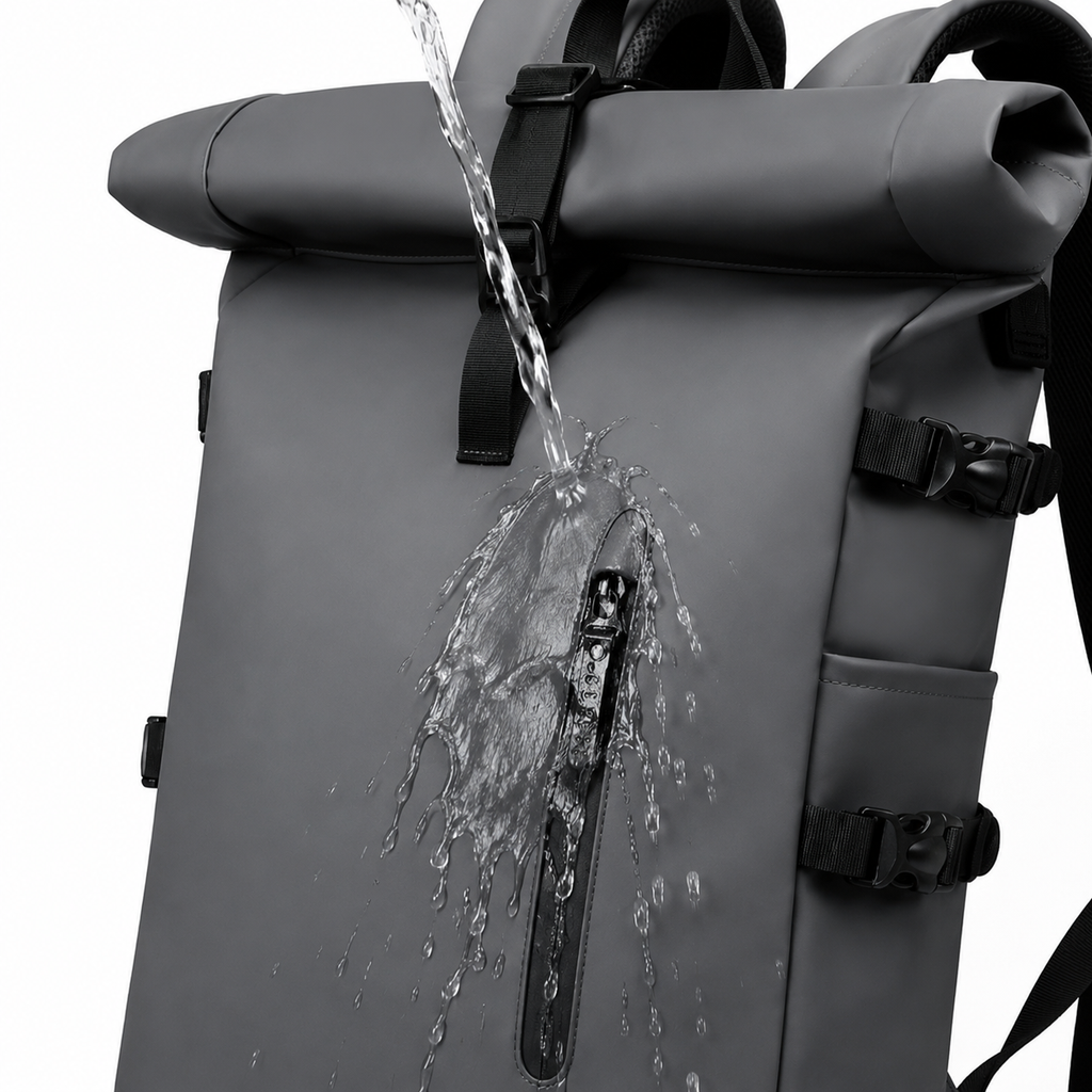 Sac à dos de voyage à fermeture enroulée, port USB
