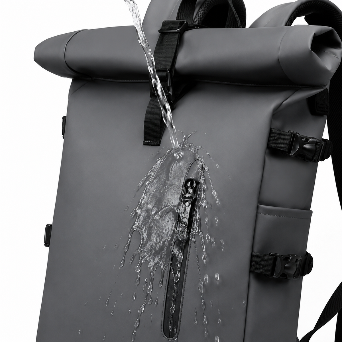 Sac à dos de voyage à fermeture enroulée, port USB