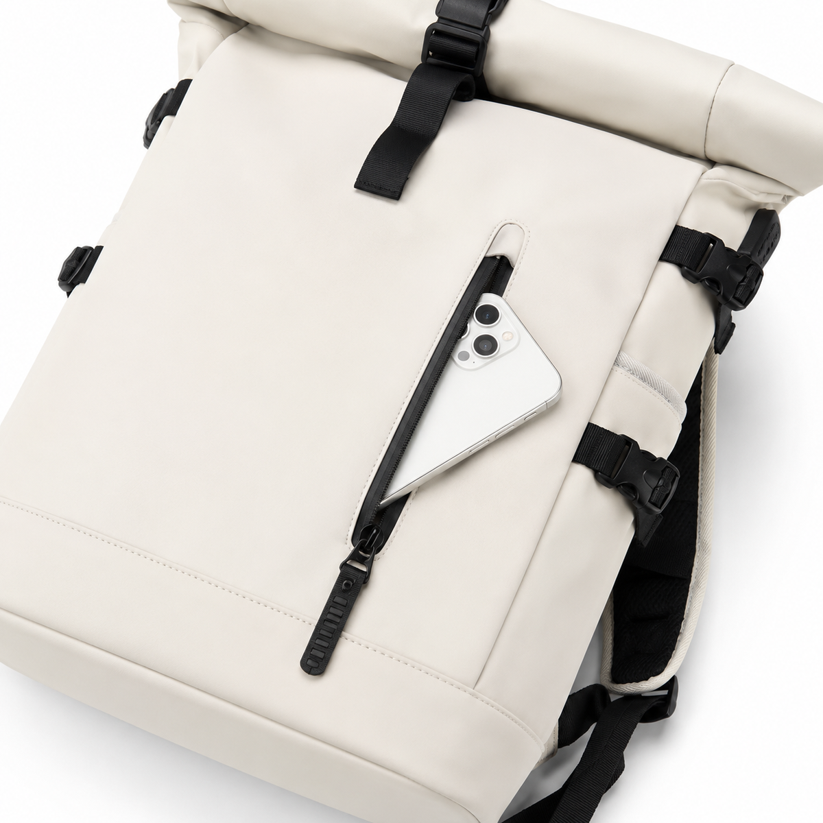 Sac à dos roll-top extensible de 20 à 30 litres, port USB