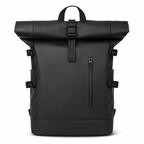Sac à dos de voyage à fermeture enroulée, port USB, noir