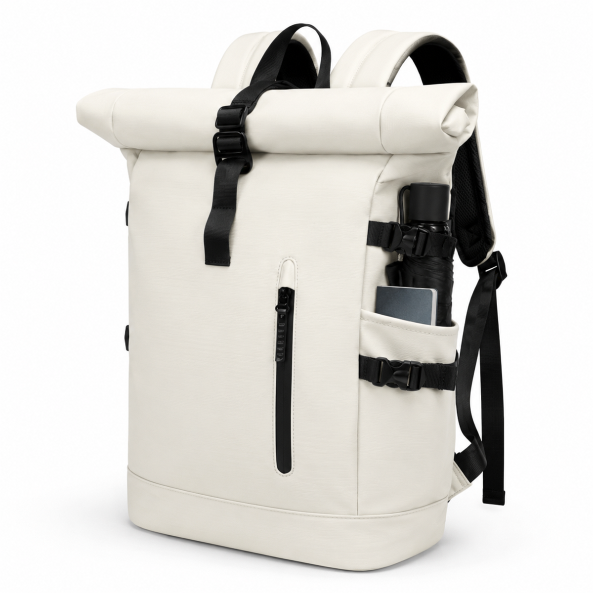 Sac à dos roll-top extensible de 20 à 30 litres, port USB
