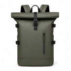 Sac à dos enroulable avec port USB pour les trajets, vert