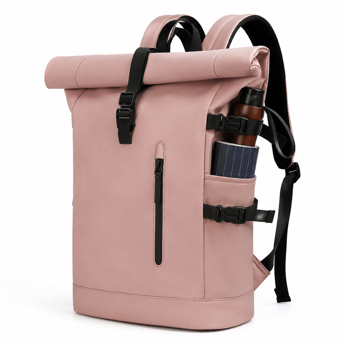 Sac à dos urbain roll-top homme et femme, port USB