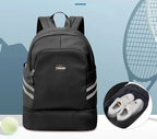 Sac à dos de sport femme en nylon, compartiment chaussures, noir