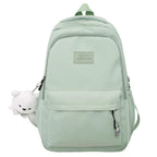 Sac à dos étudiant, poche ordinateur 13 pouces, tissu déperlant, vert
