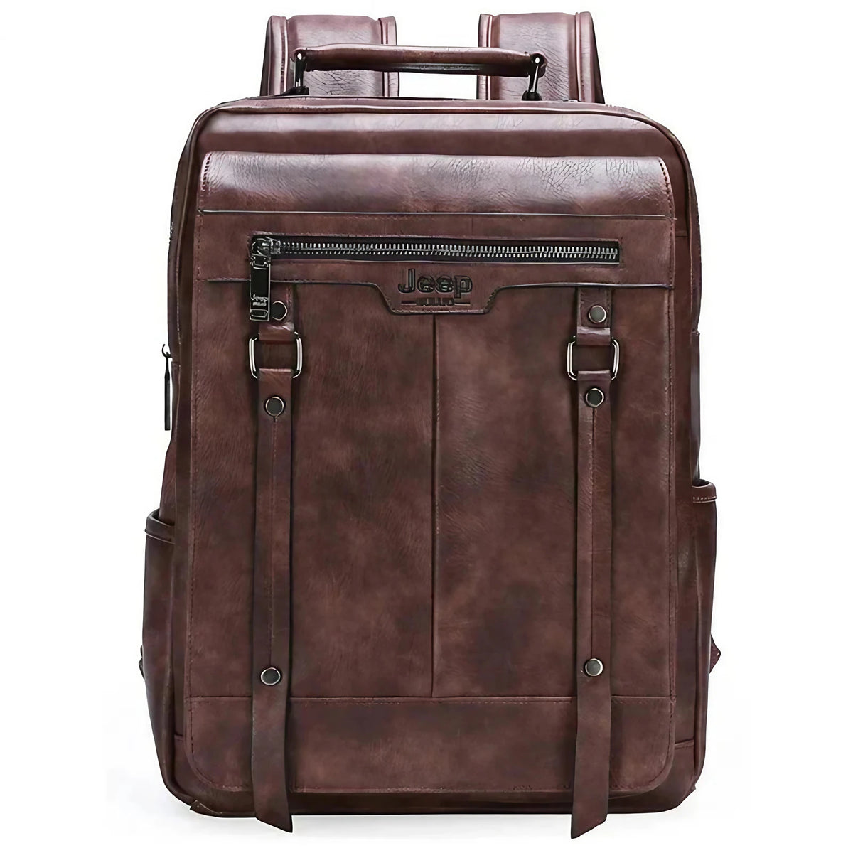 Sac à dos mixte pour ordinateur 15,6 pouces en cuir, noir ou café