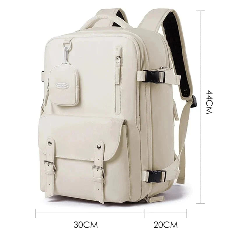 Sac à dos de voyage unisexe 40 litres, format cabine avion, blanc