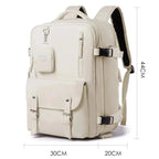 Sac à dos de voyage unisexe 40 litres, format cabine avion, blanc