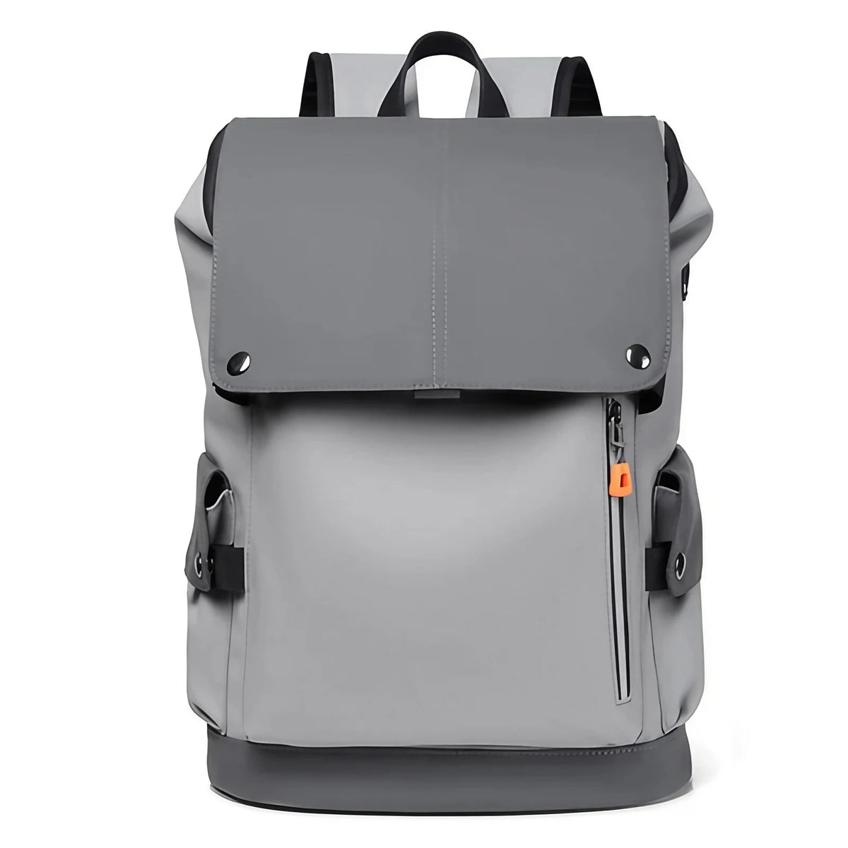 Sac à dos homme urbain à rabat, ordinateur 14 pouces, gris clair