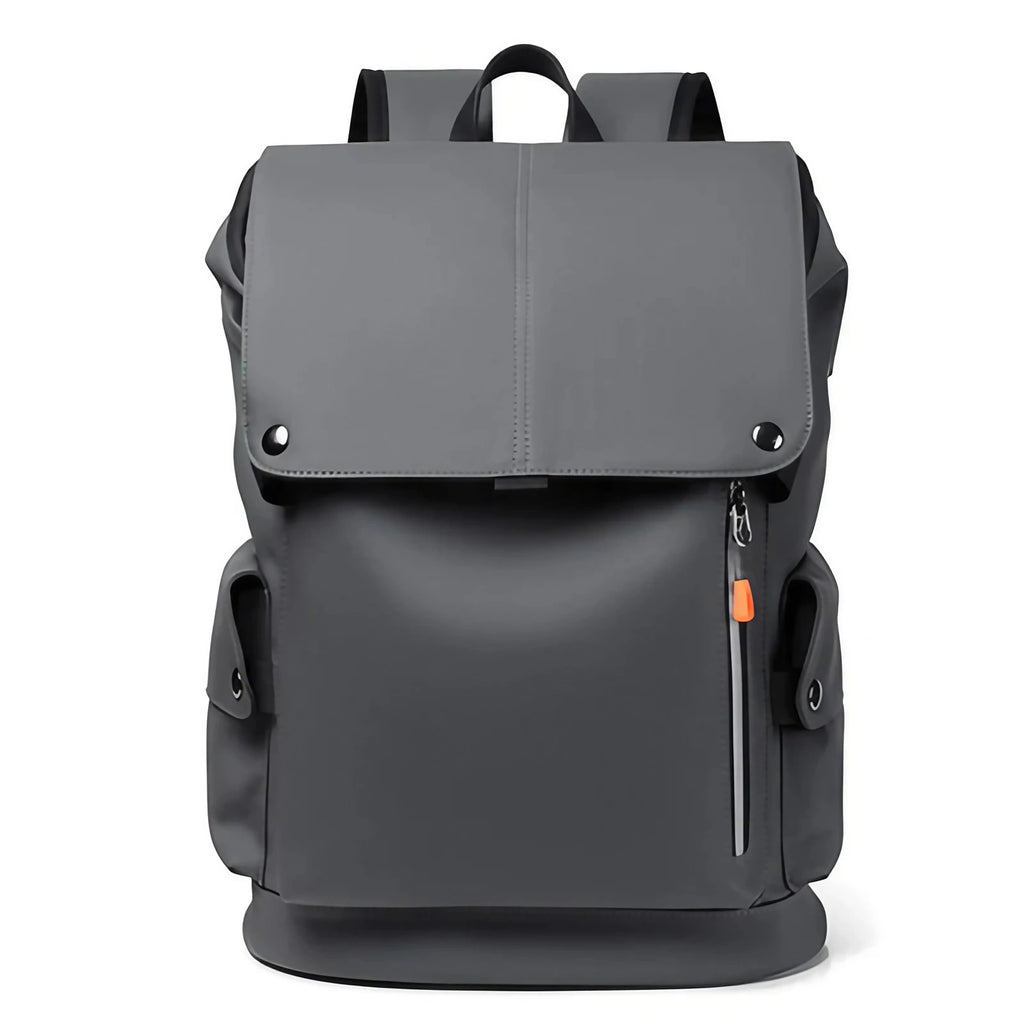 Sac à dos homme urbain à rabat, ordinateur 14 pouces, gris